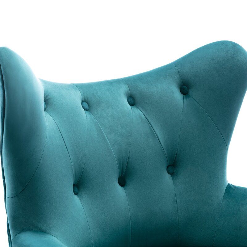 Tufted Velvet Wingback Chair thumbnail 5