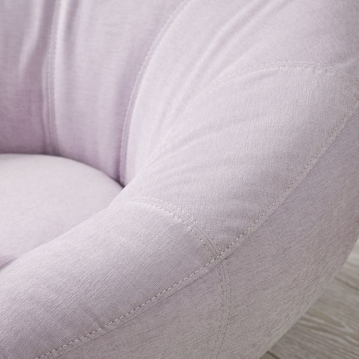 Chenille Washed Lilac Groovy Swivel Chair thumbnail 3