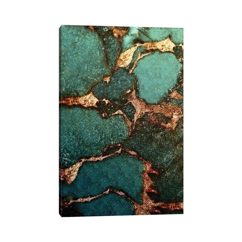 Gemstone And Gold Emerald Painting Unframe -40"x26" thumbnail 3
