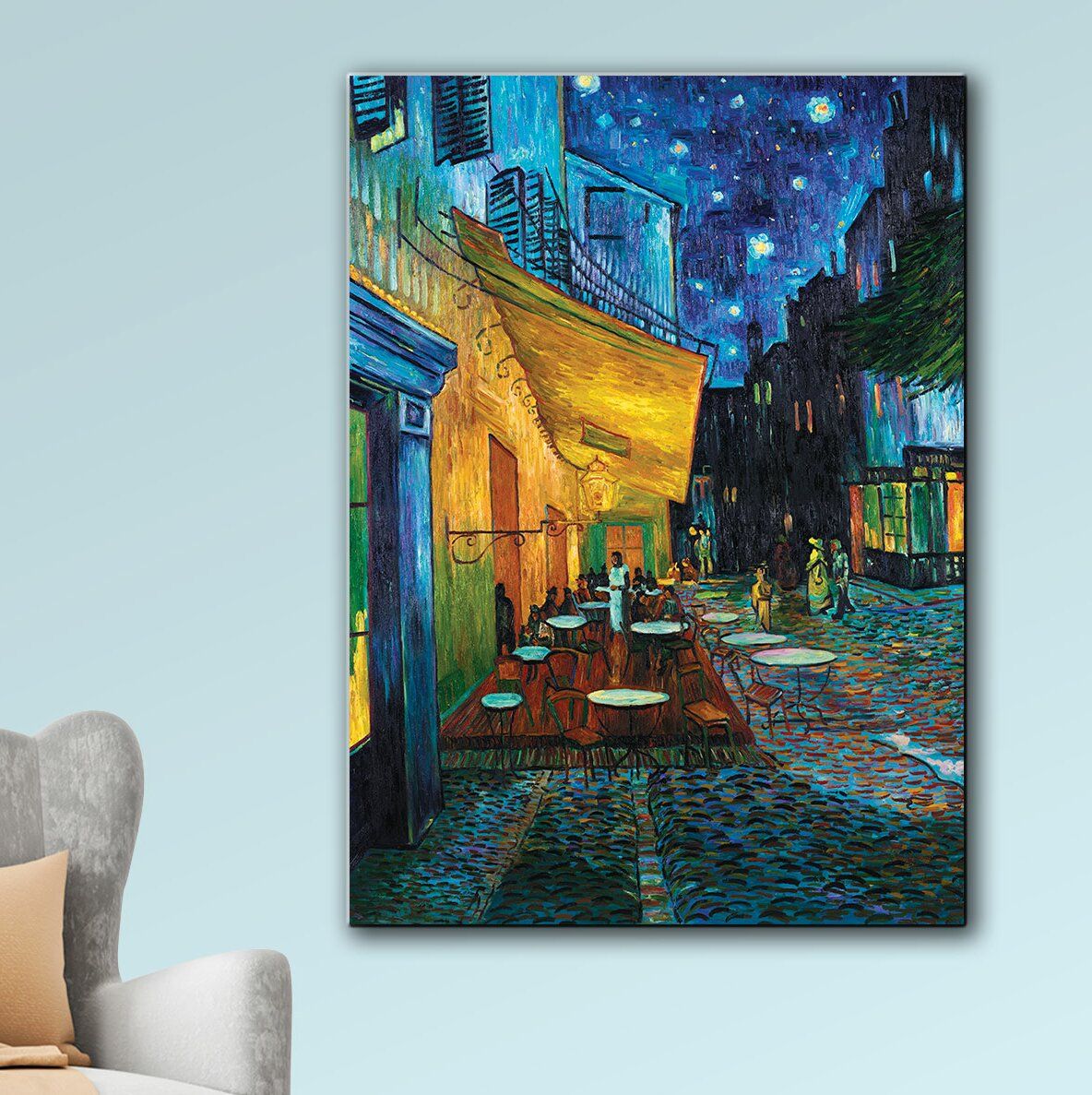 Cafe Terrace At Night by Vincent Van Gogh Unframed-32"x24" thumbnail 3