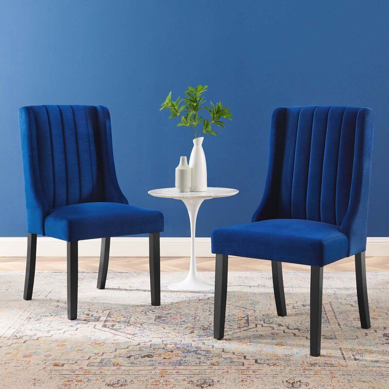 Cerys Tufted Wingback Side Chair Set of 2 thumbnail 2