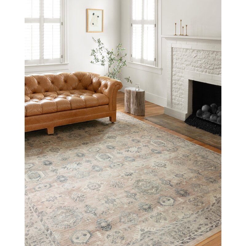 Vega Square Oriental Power Loom Ivory Area Rug-9'x12' thumbnail 4