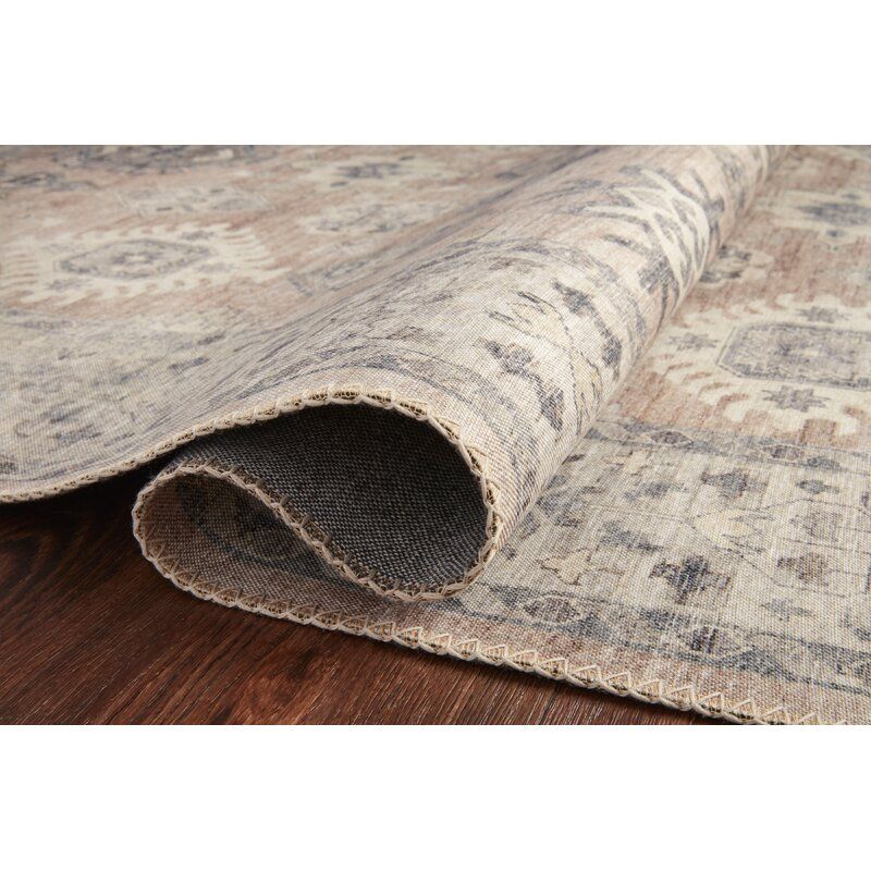 Vega Square Oriental Power Loom Ivory Area Rug-9'x12' thumbnail 5