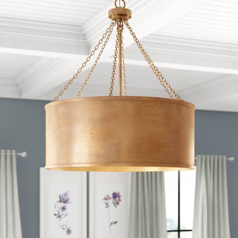 Soho 6 Light Shaded Drum Chandelier thumbnail 2