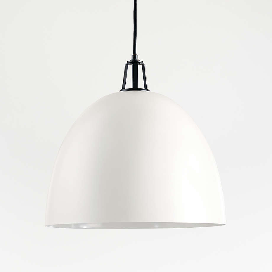 Maddox White Dome Pendant with Black Socket thumbnail 2