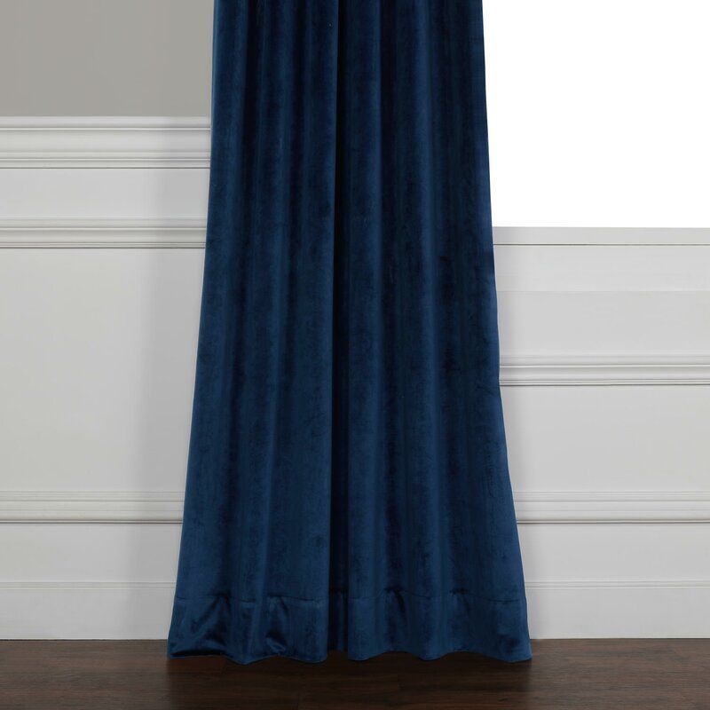 Heritage Velvet Room Darkening Rod Pocket Single Curtain Panel-96" thumbnail 4