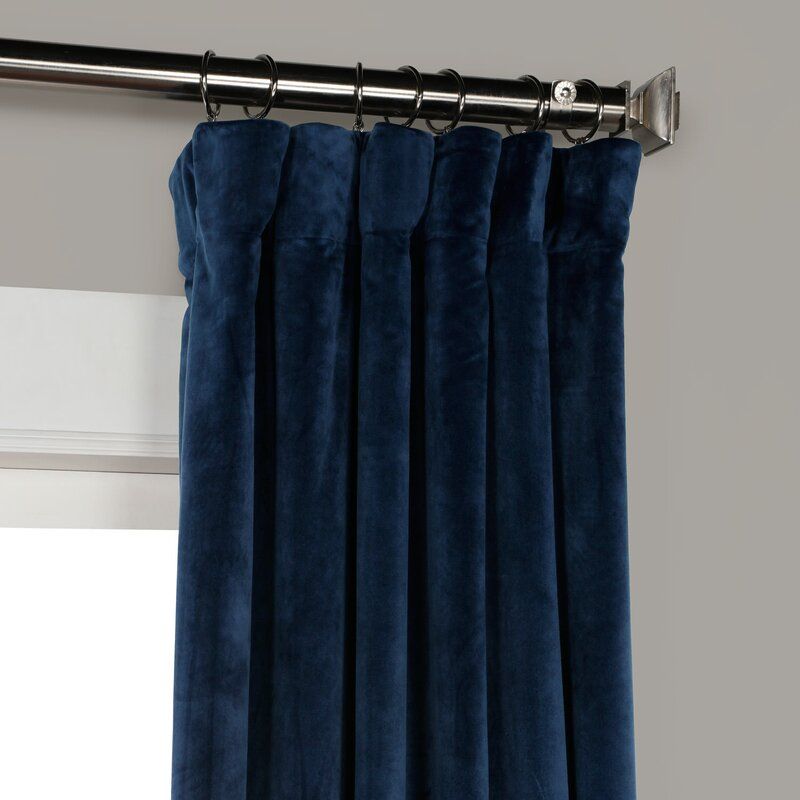 Heritage Velvet Room Darkening Rod Pocket Single Curtain Panel-96" thumbnail 5