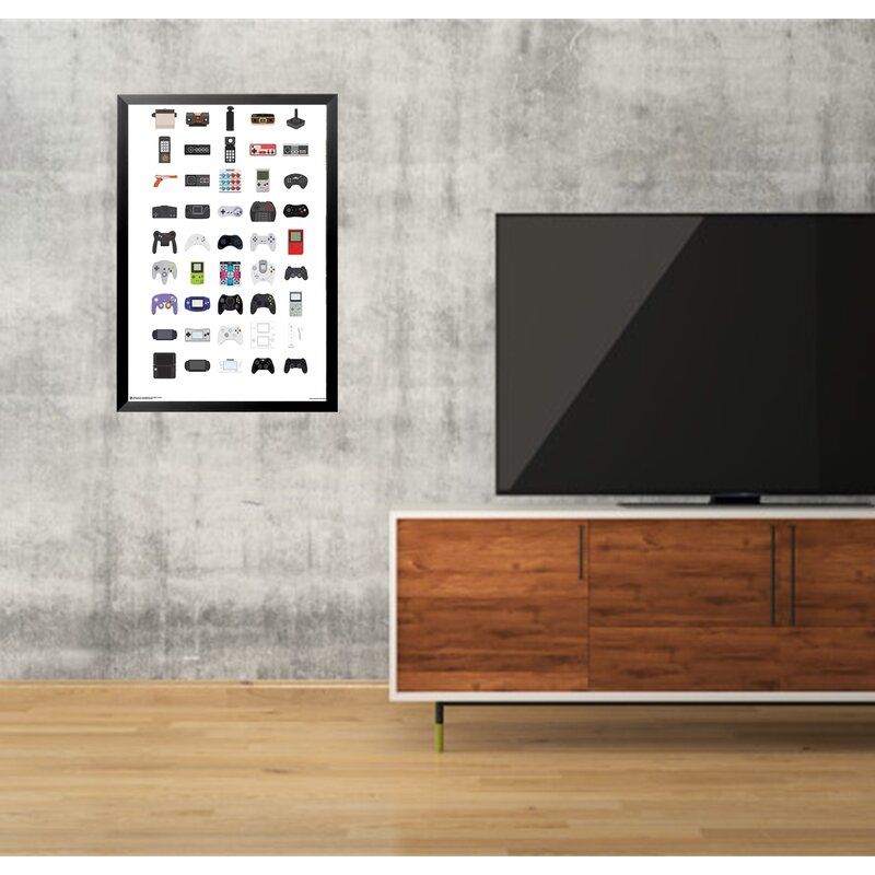 Video Game Controller Flat Poster Gamer Art on Canvas With Frame-26.5"x38.5" thumbnail 2