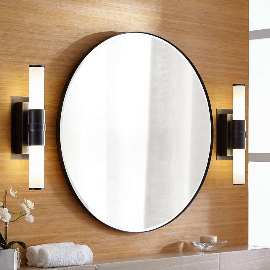 Edge Black Round Wall Mirror thumbnail 2