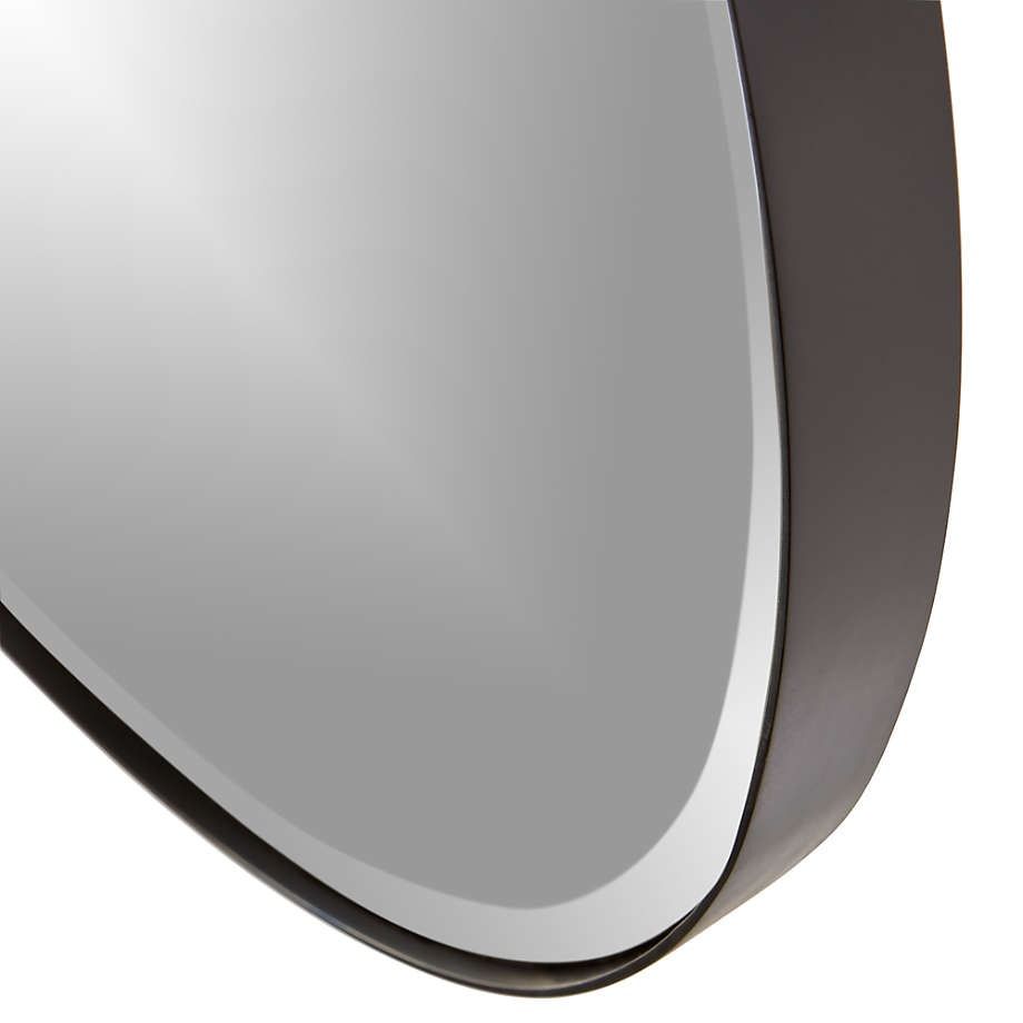Edge Black Round Wall Mirror thumbnail 4