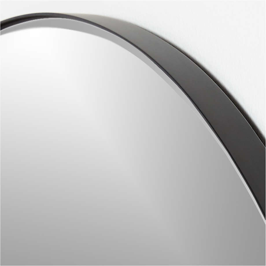 Edge Black Round Wall Mirror thumbnail 2