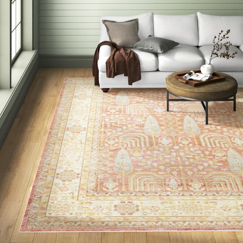 Richards Power Loom Area Rug In Pink Beige-9'3"x11'10" thumbnail 2
