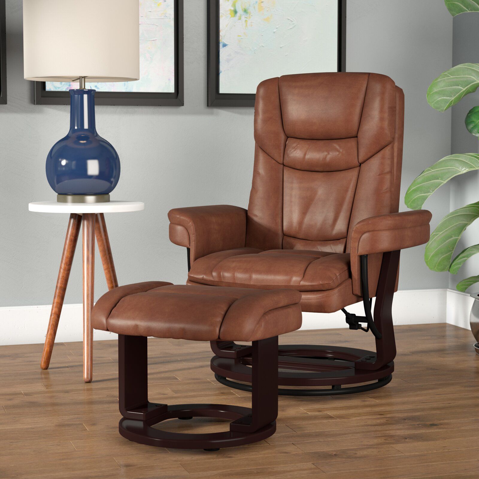 Manual Swivel Standard Recliner with Ottoman thumbnail 2