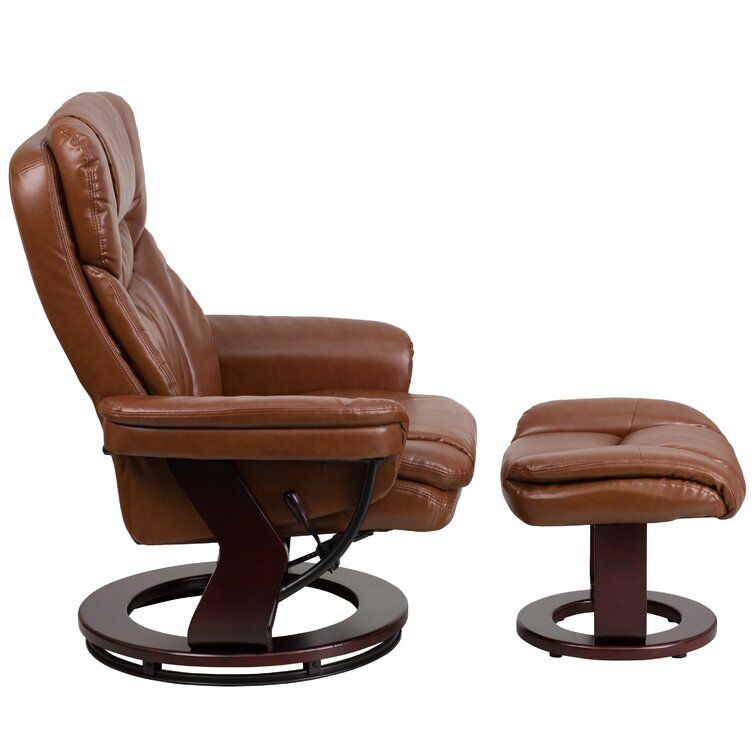 Manual Swivel Standard Recliner with Ottoman thumbnail 4