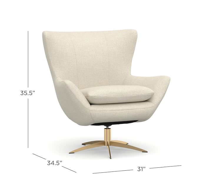Wells Petite Upholstered Tight Back Swivel Armchair thumbnail 2