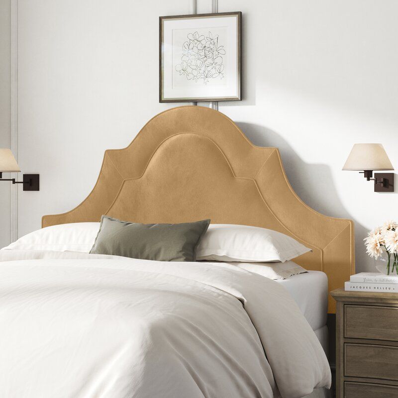 McAfee Velvet Upholstered Panel Headboard-Queen thumbnail 2