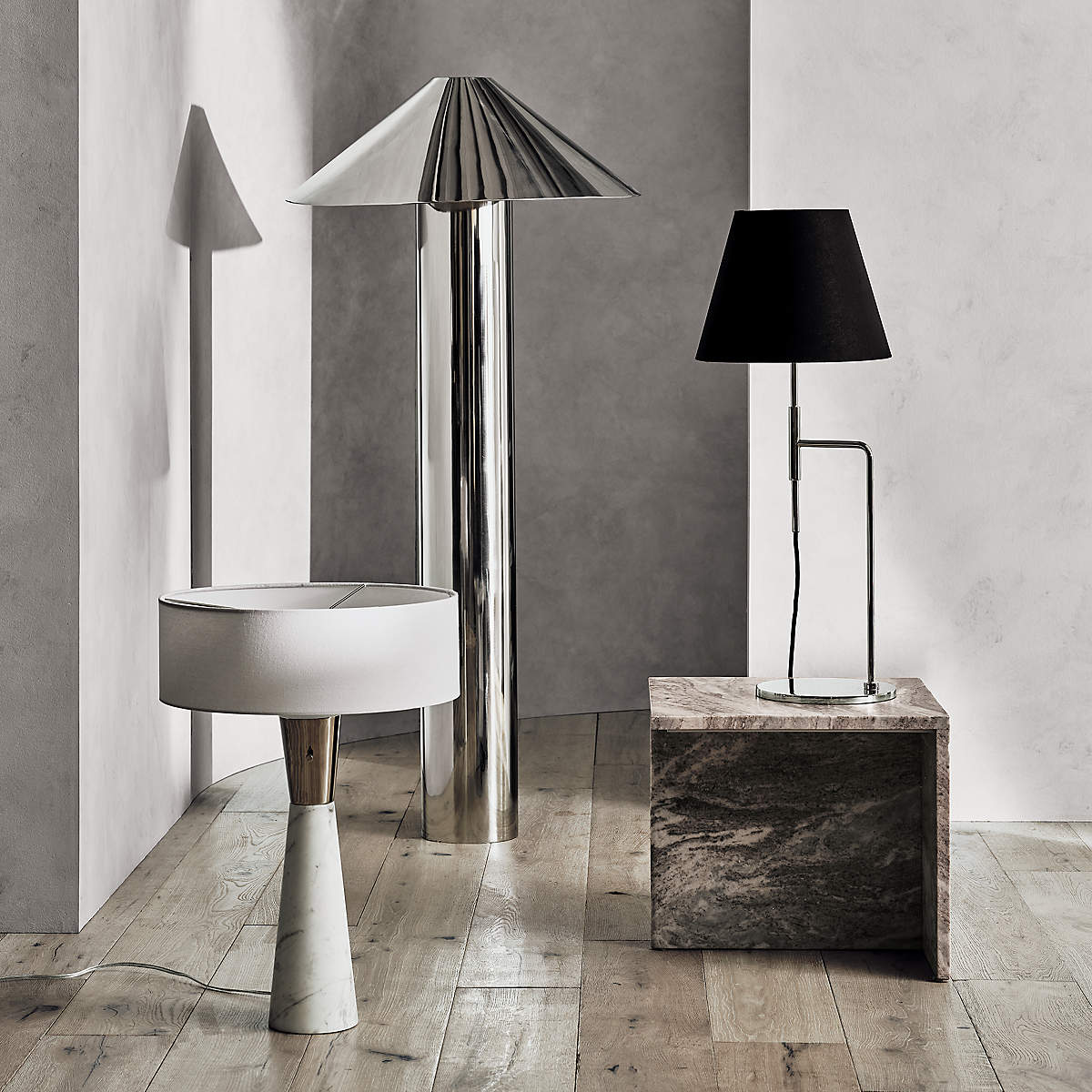 Gigi Polished Stainless Steel Floor Lamp thumbnail 2