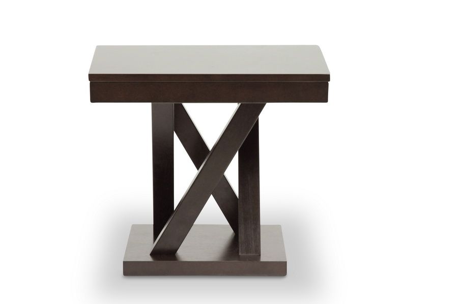 Baxton Studio Everdon Dark Brown Modern End Table thumbnail 2