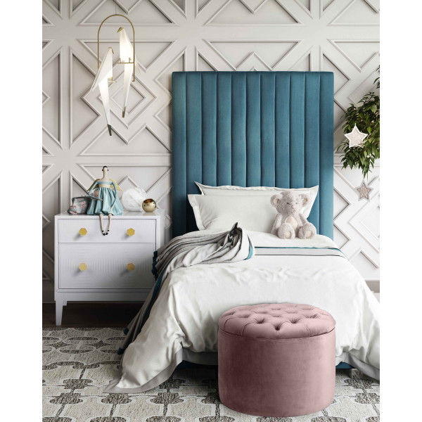 Empress Blush Velvet Storage Ottoman thumbnail 2