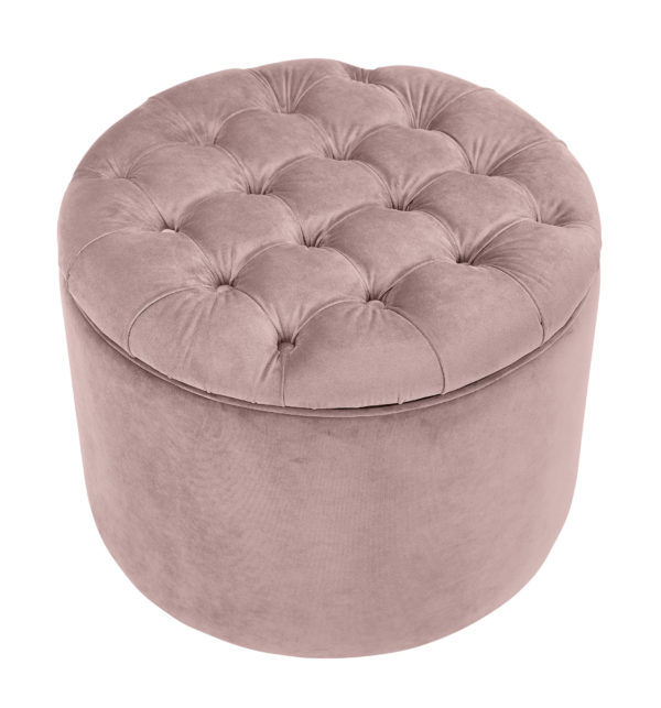 Empress Blush Velvet Storage Ottoman thumbnail 3