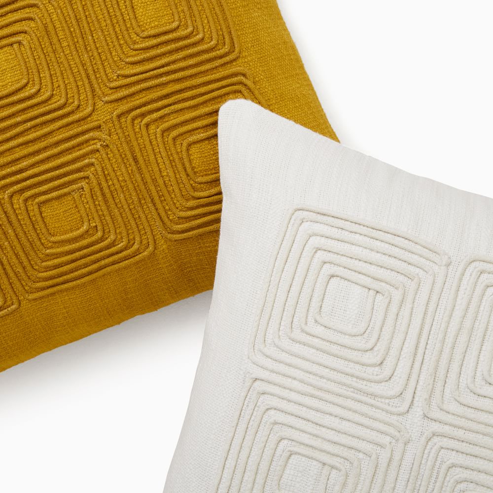 Corded Grid Pillow Cover No Insert 20"x20" thumbnail 2