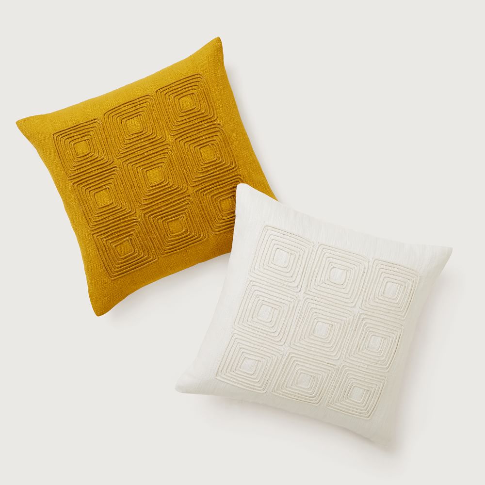 Corded Grid Pillow Cover No Insert 20"x20" thumbnail 3