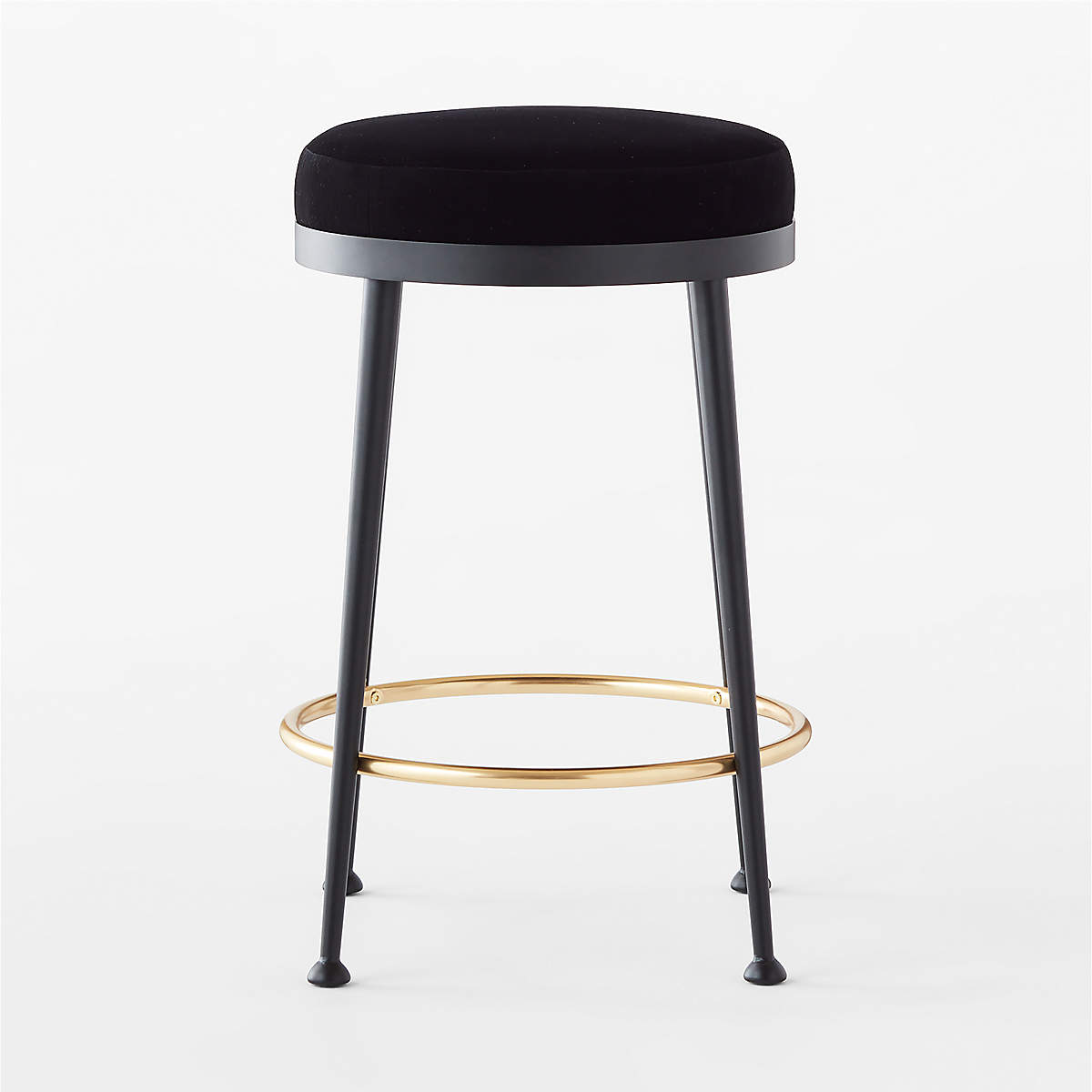Atlas Black Velvet Counter Stool thumbnail 3