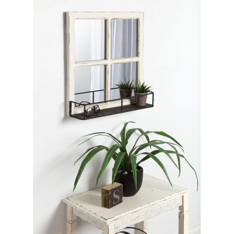 Kaufman Farmhouse Beveled with Shelves Accent Mirror thumbnail 2