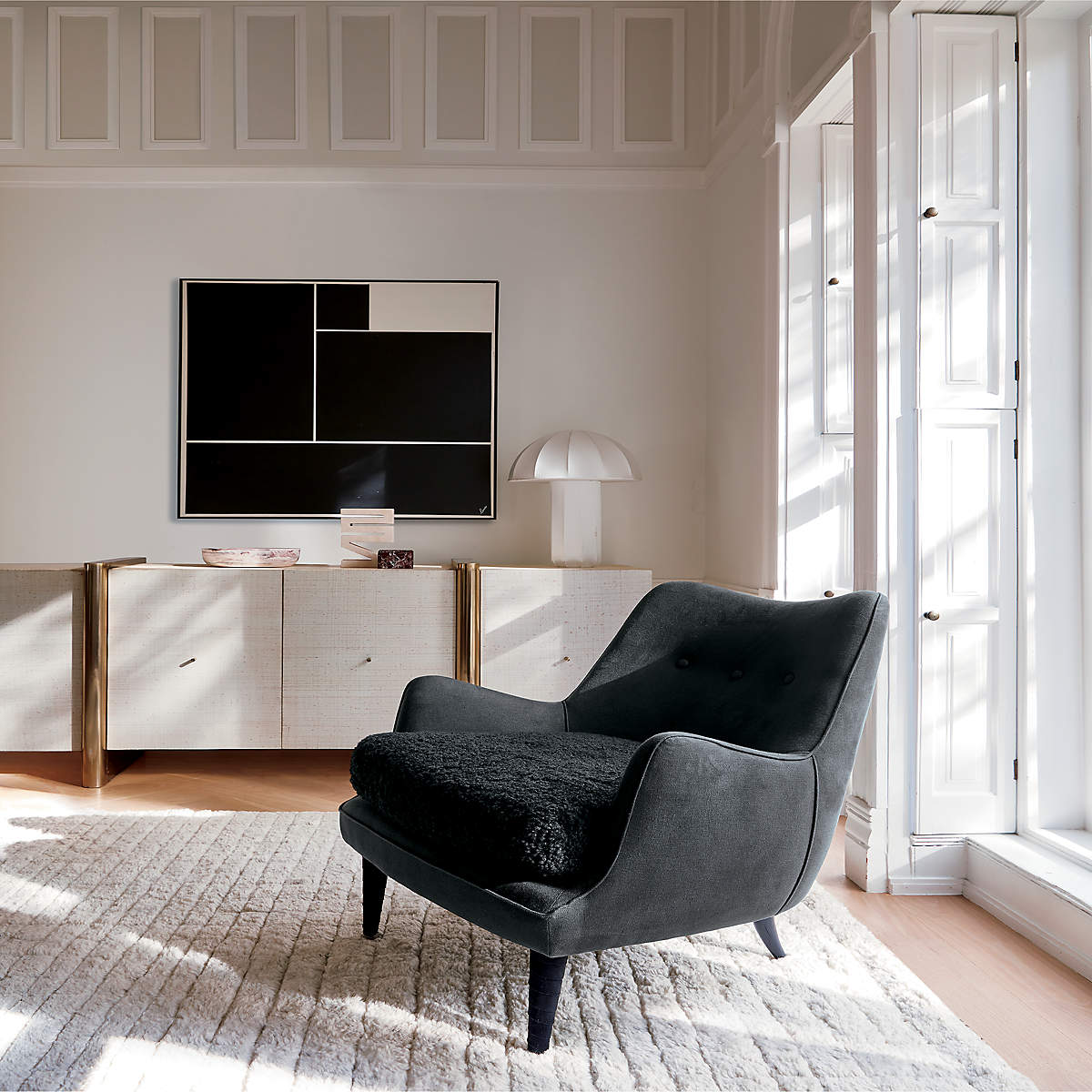 Jed Black Shearling Chair thumbnail 2