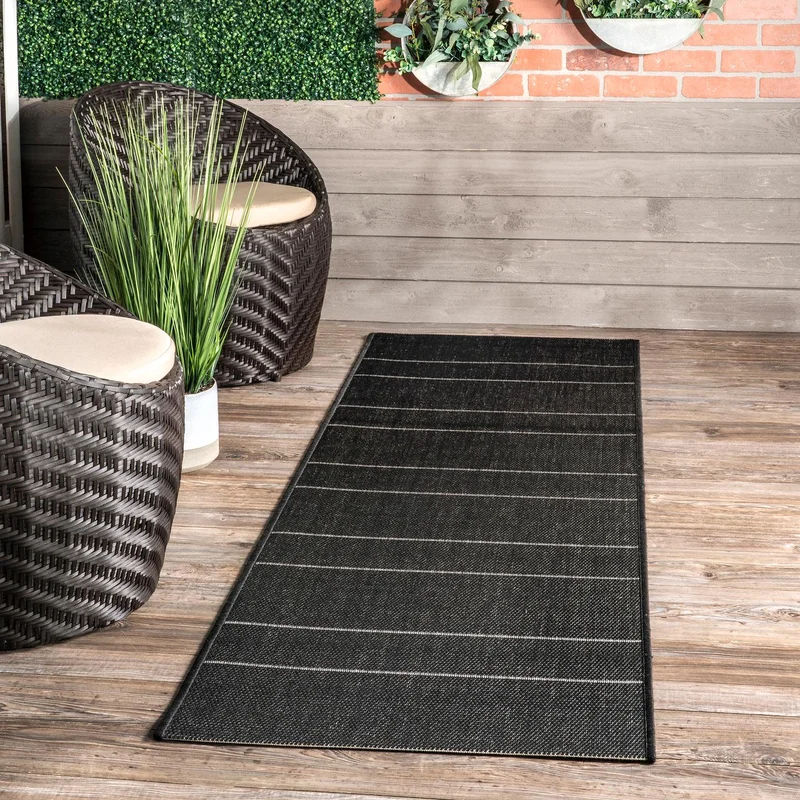 Randall Striped Indoor Outdoor Area Rug-2'x8' thumbnail 2