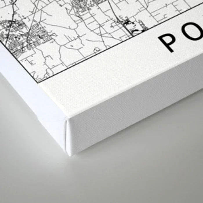 Portland White Map Canvas Print Un Frame-16"x24" thumbnail 2