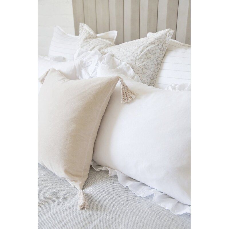 Bianca Square Cotton Pillow Cover With Insert-20"x20" thumbnail 3