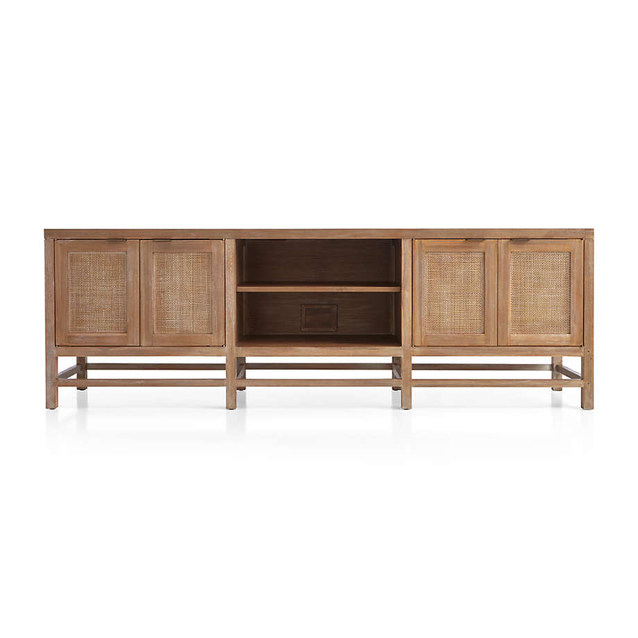 Blake Light Brown Teak and Rattan Media Console thumbnail 3