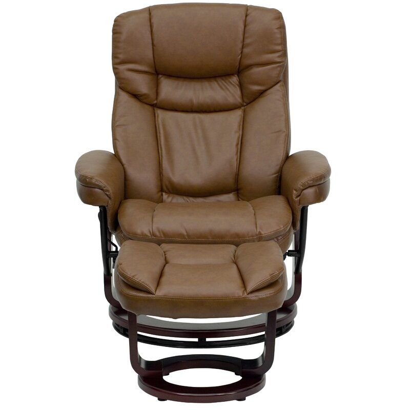 Wide Manual Swivel Standard Recliner with Ottoman thumbnail 3