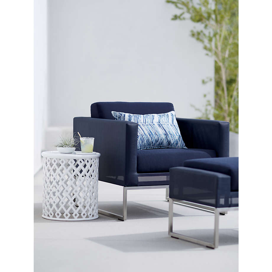 Dune Navy Outdoor Lounge Chair with Sunbrella Cushions thumbnail 2