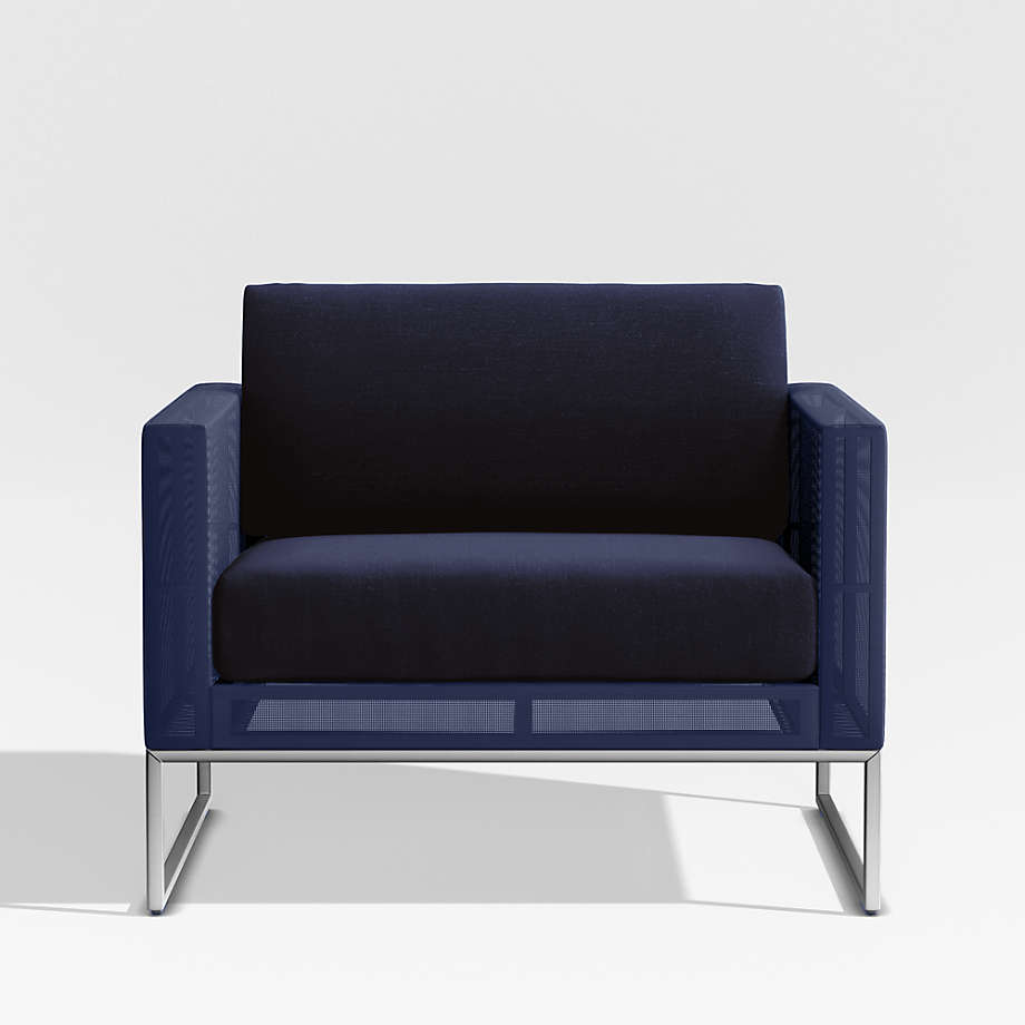 Dune Navy Outdoor Lounge Chair with Sunbrella Cushions thumbnail 3