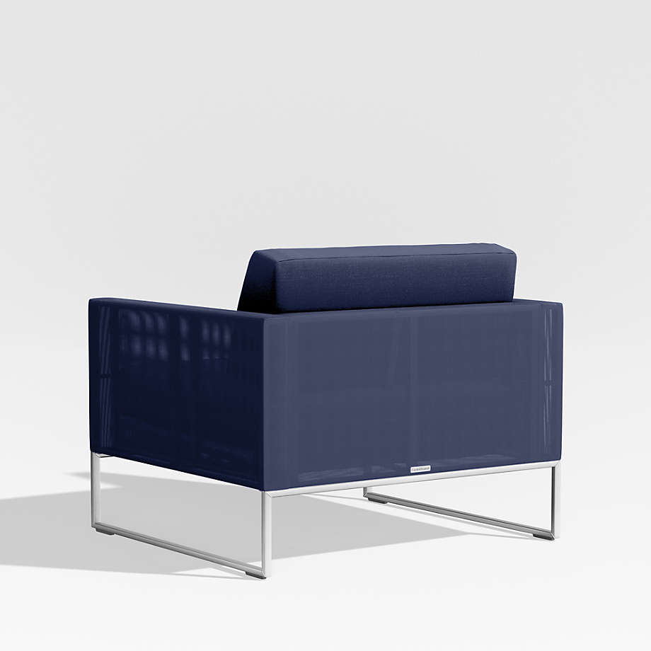 Dune Navy Outdoor Lounge Chair with Sunbrella Cushions thumbnail 6