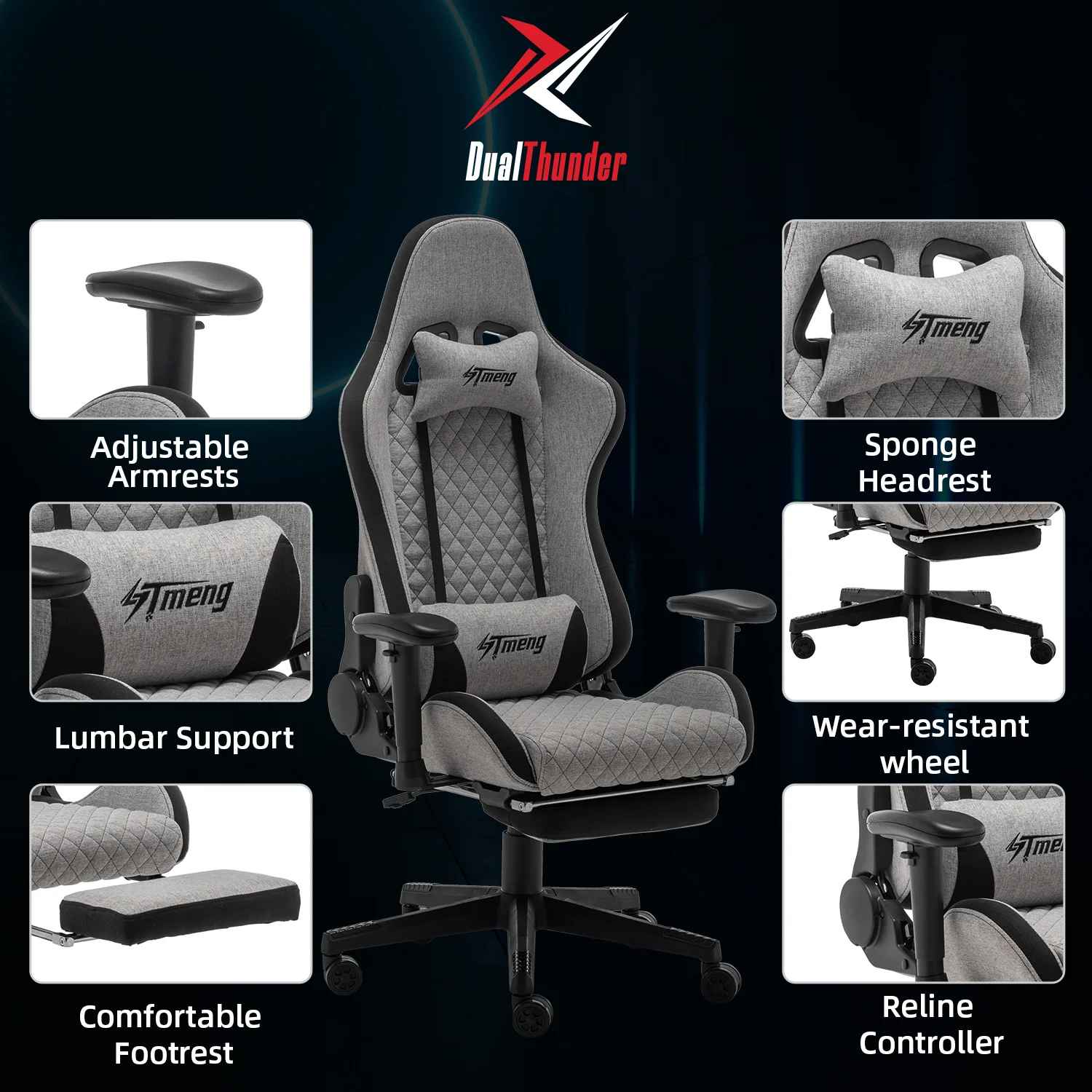 Ergonomic High Back Reclining PC and Racing Game Chair thumbnail 2