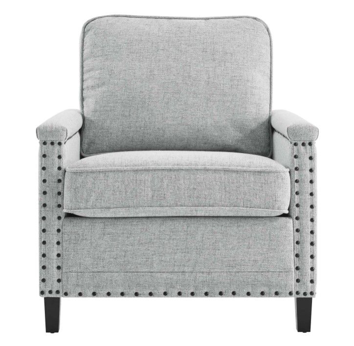 Shonta Upholstered Fabric Armchair Light Gray thumbnail 3
