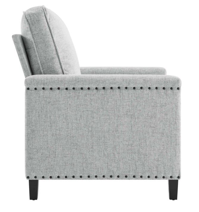 Shonta Upholstered Fabric Armchair Light Gray thumbnail 4