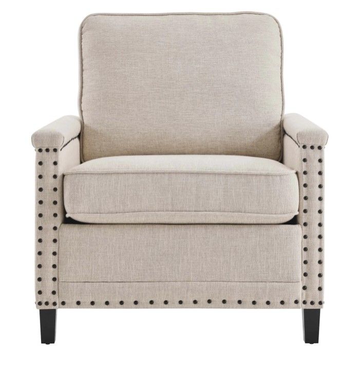 Shonta Upholstered Fabric Armchair Beige thumbnail 3