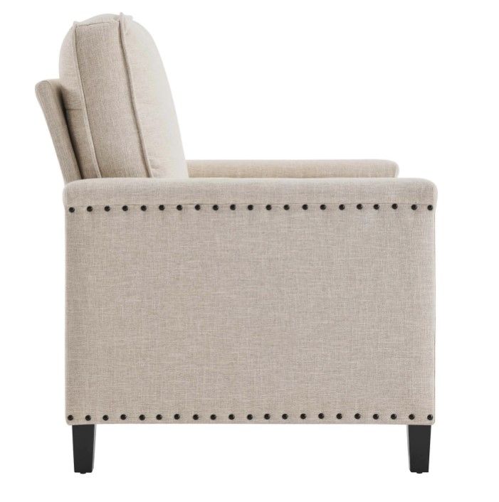 Shonta Upholstered Fabric Armchair Beige thumbnail 4