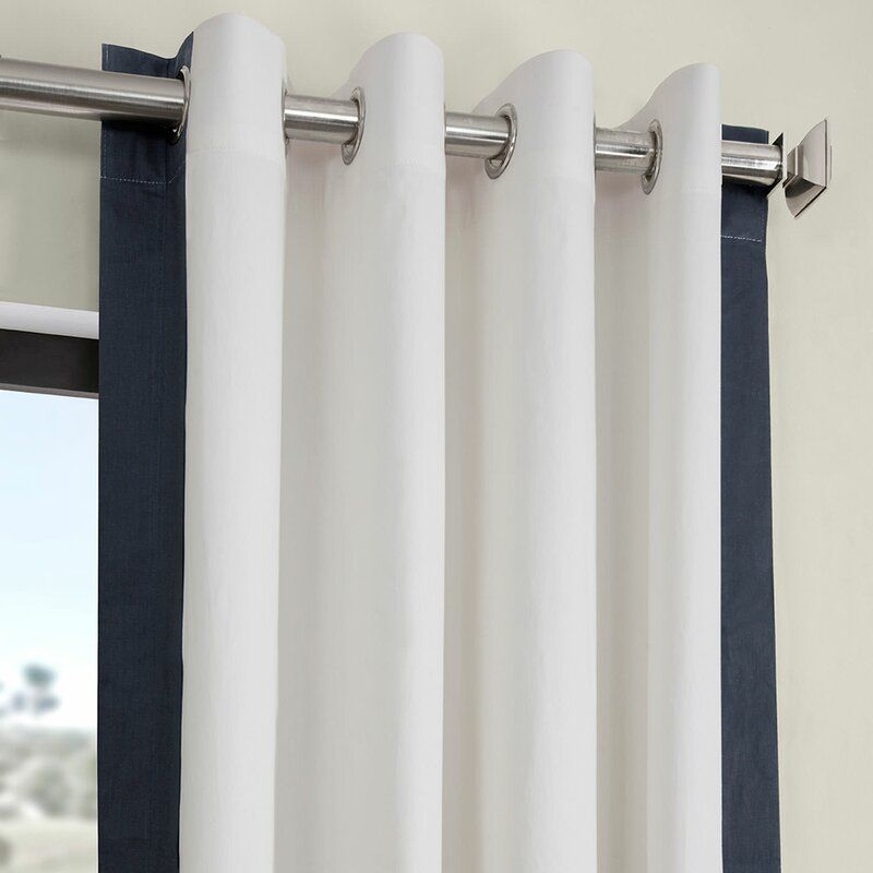 Yang Cotton Solid Room Darkening Grommet Single Curtain Panel-108'' thumbnail 3