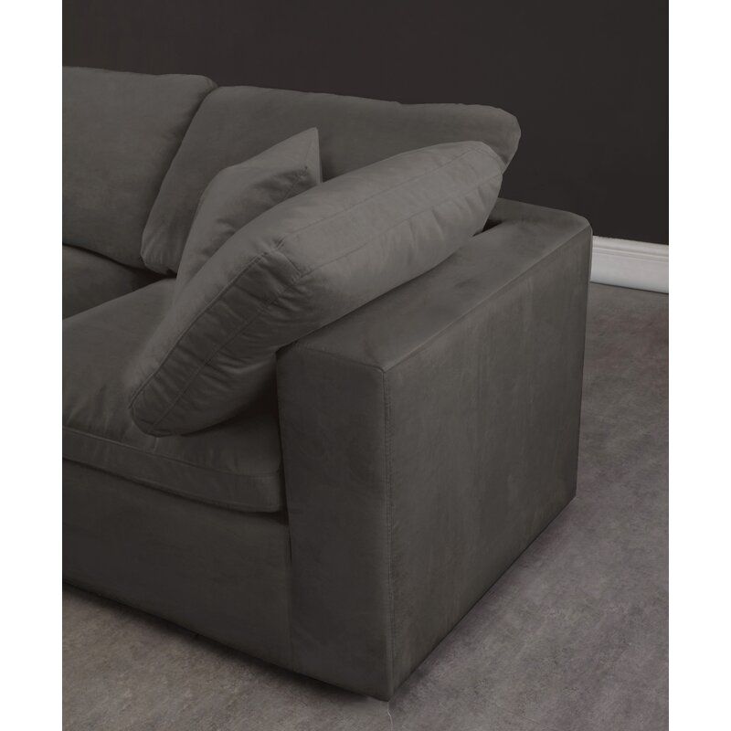 Millersburg Velvet Modular Sofa and Chaise with Ottoman thumbnail 4