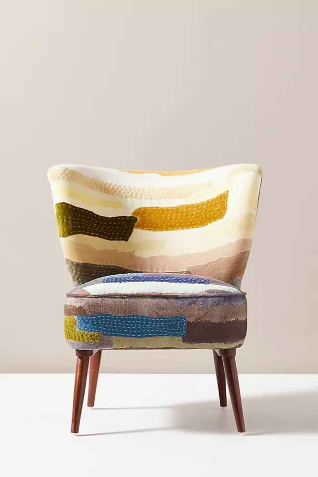 Vivie Patchwork Petite Accent Chair thumbnail 3