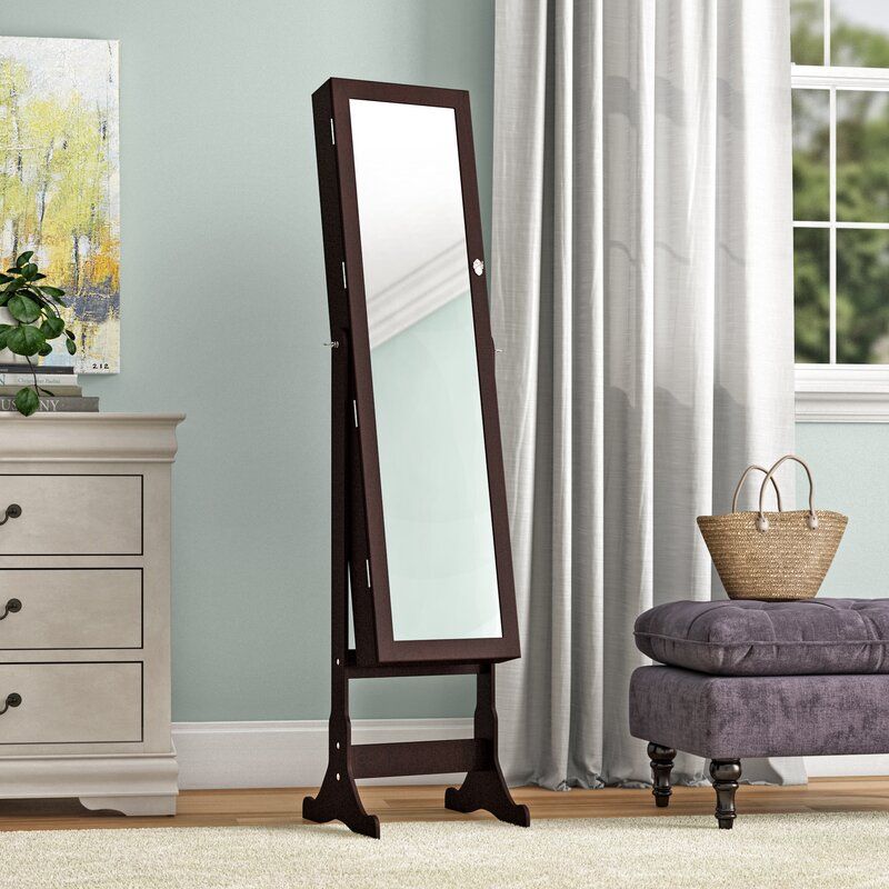 Askins Wide Jewelry Armoire with Mirror thumbnail 2