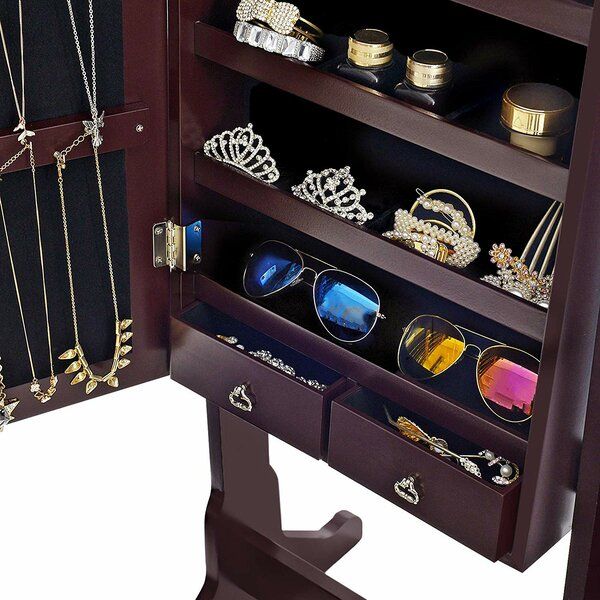 Askins Wide Jewelry Armoire with Mirror thumbnail 4