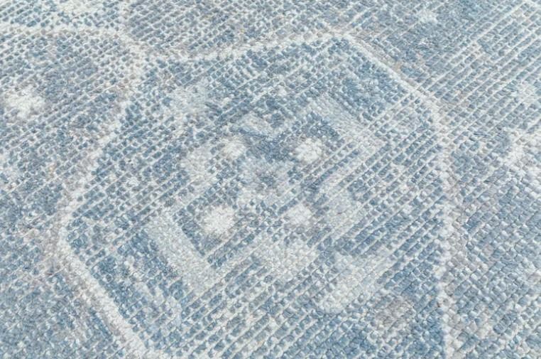Hand Knotted Abstract Area Rug In Blue-5'x 8' thumbnail 7