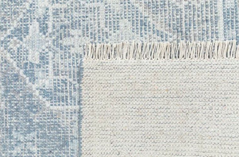 Hand Knotted Abstract Area Rug In Blue-5'x 8' thumbnail 2