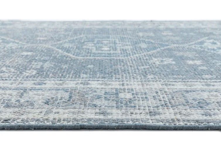 Hand Knotted Abstract Area Rug In Blue-5'x 8' thumbnail 3